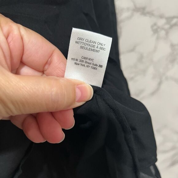 CAMI NYC Flare Lace Sleeve Silk Blouse in Black - Picture 12 of 14